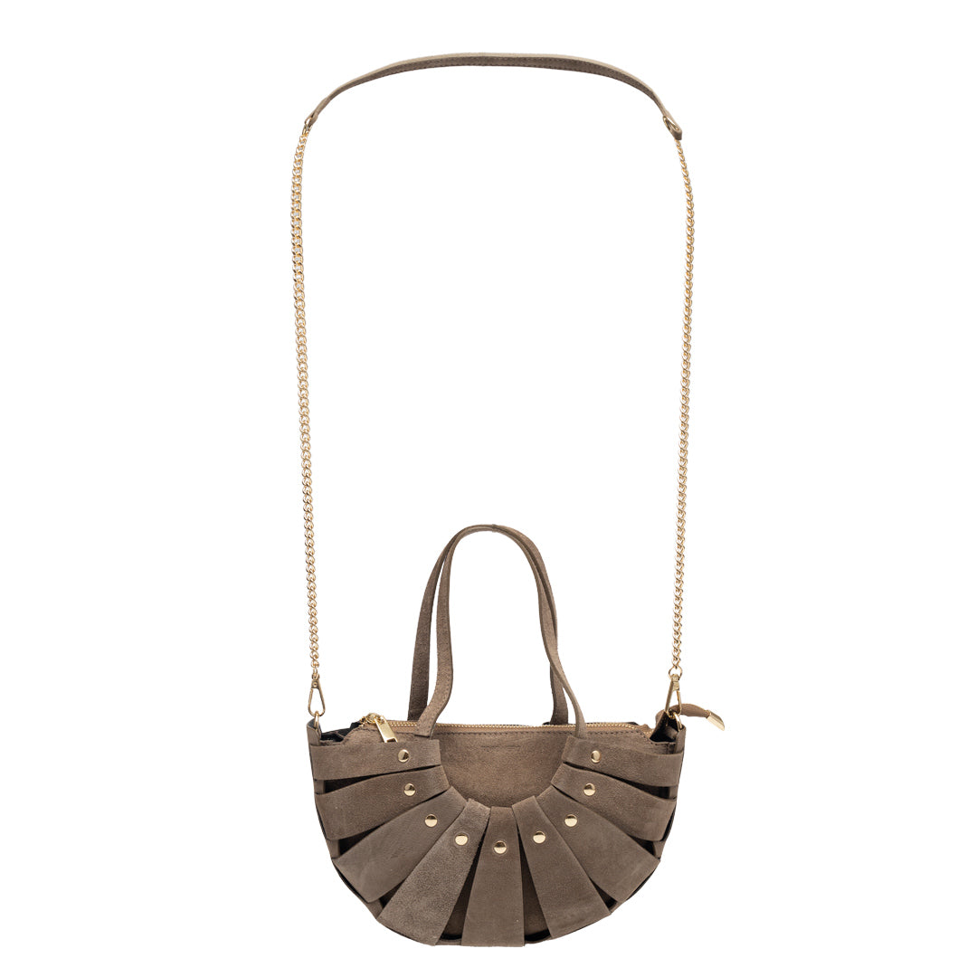 Borsa da donna in pelle naturale tortora Ruth