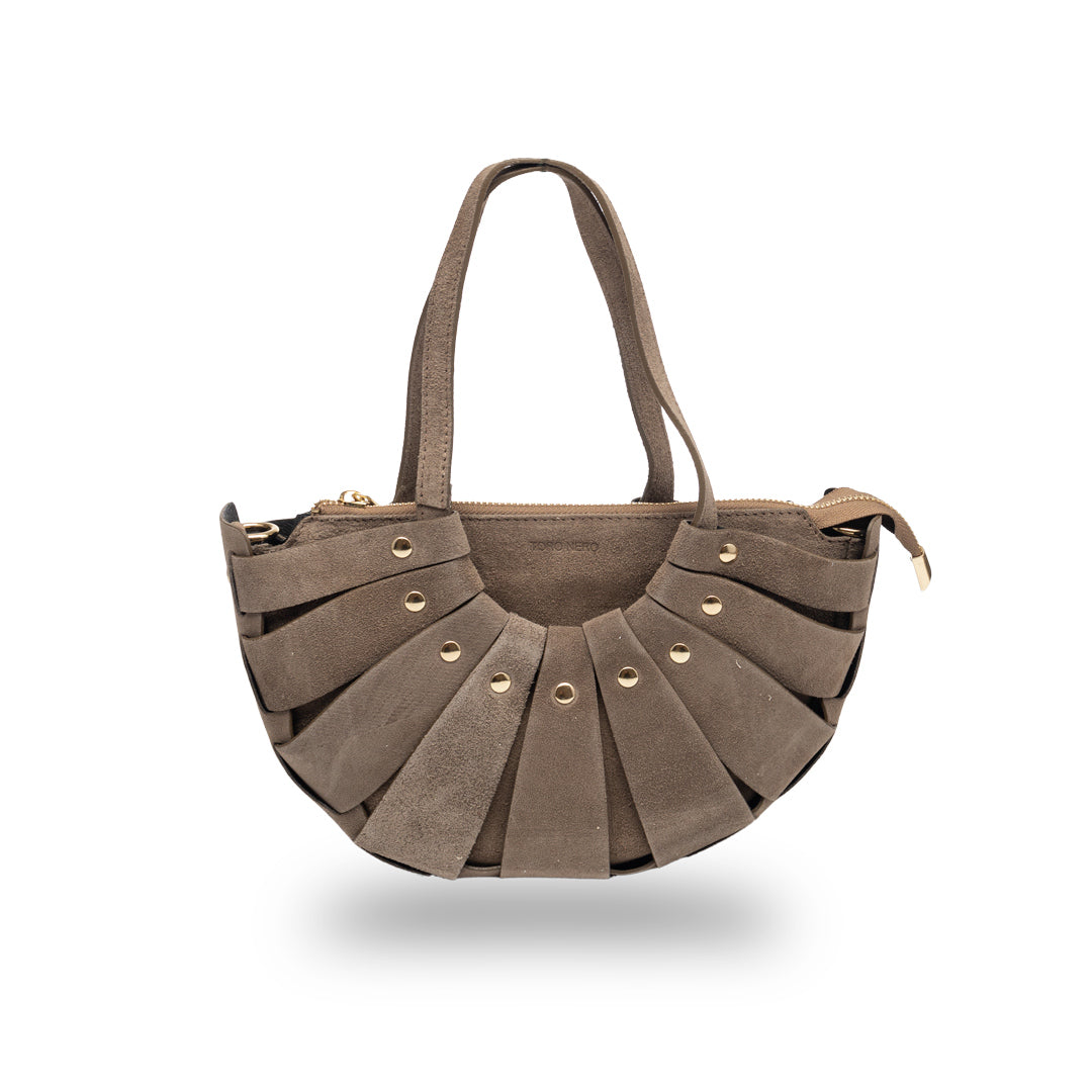 Borsa da donna in pelle naturale tortora Ruth