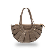 Borsa da donna in pelle naturale tortora Ruth