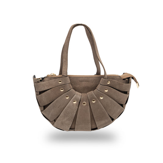 Borsa da donna in pelle naturale tortora Ruth
