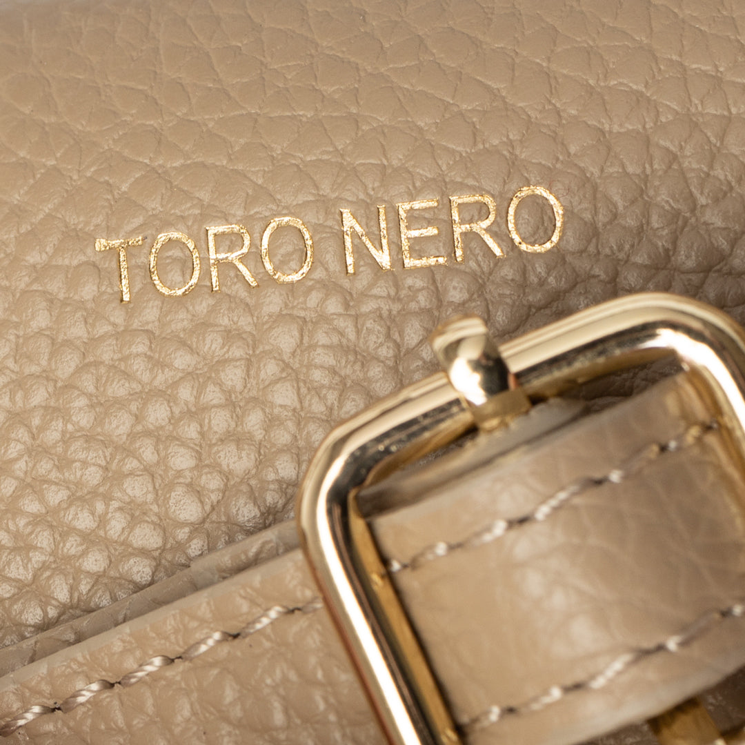 Borsa da donna in vera pelle color tortora chiaro Mira
