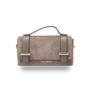 Borsa da donna in vera pelle taupe-scamosciata Natalia