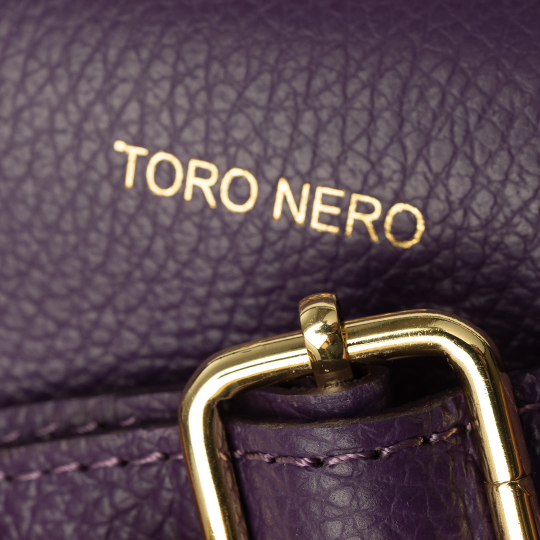 Borsa da donna in vera pelle viola Mira