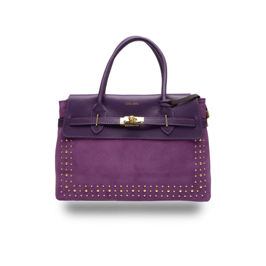 Borsa da donna in vera pelle viola Mira