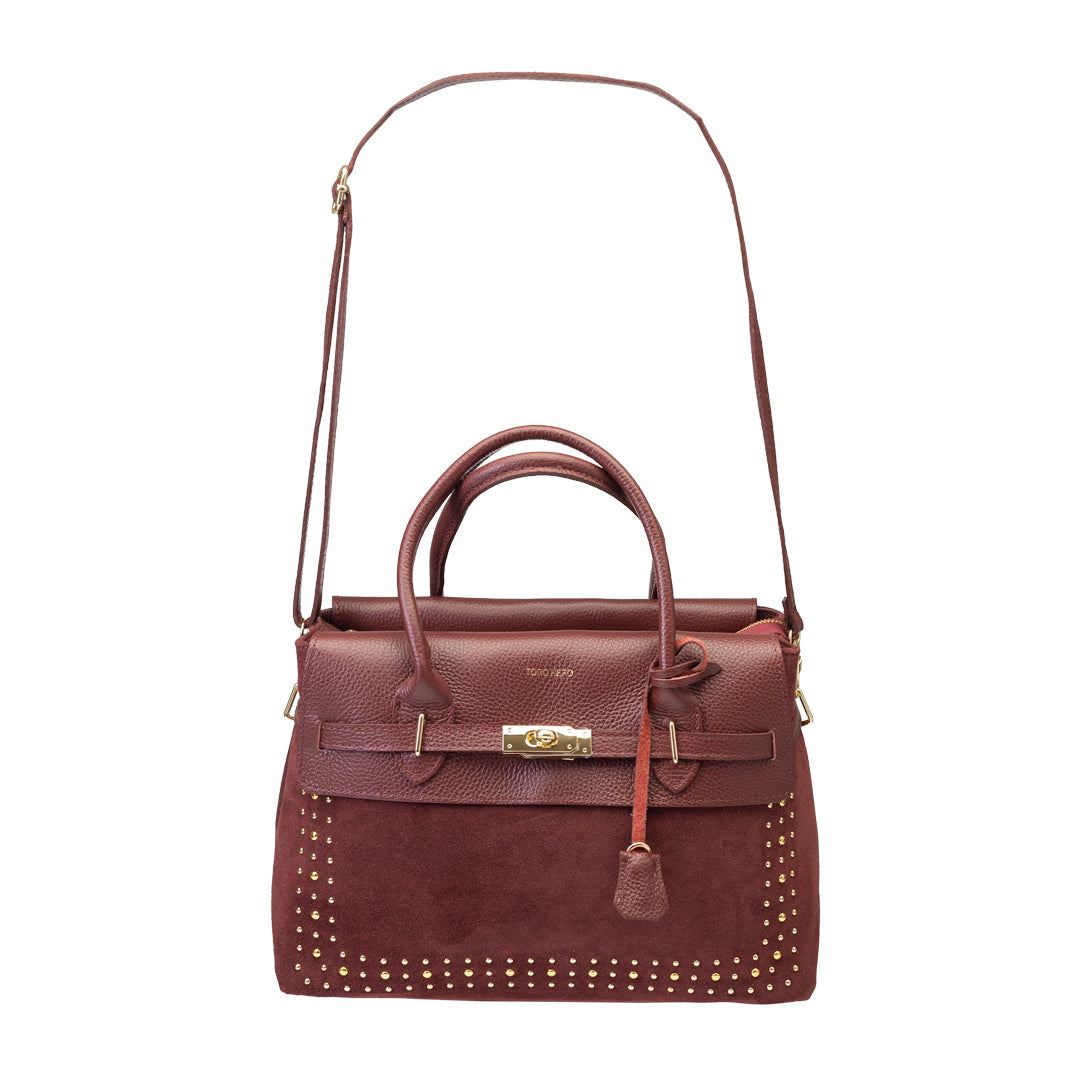 Borsa da donna in vera pelle bordeaux Mira