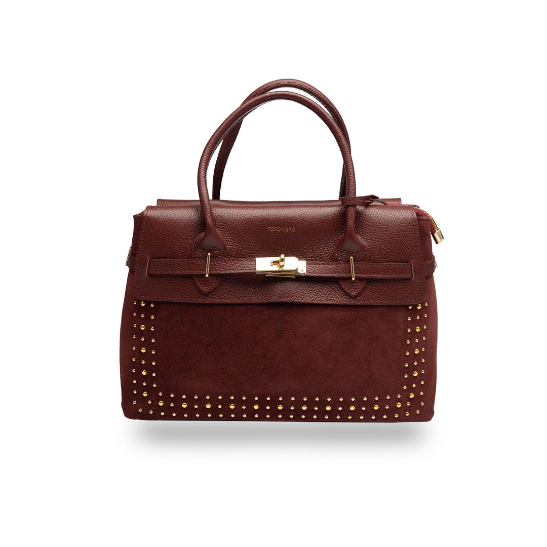 Borsa da donna in vera pelle bordeaux Mira