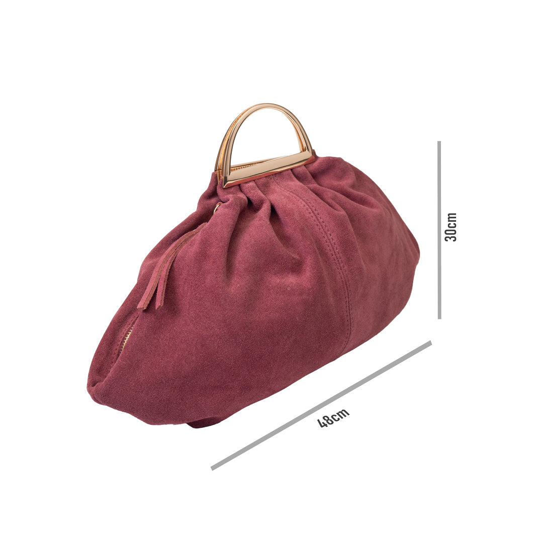 Borsa da donna in vera pelle bordeaux Monica