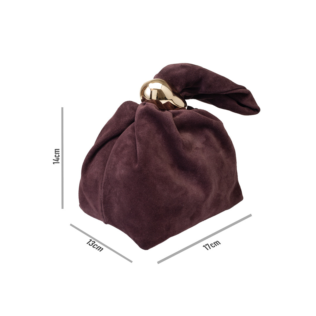 Damenhandtasche aus echtem Wildleder, Bordeaux Eliza