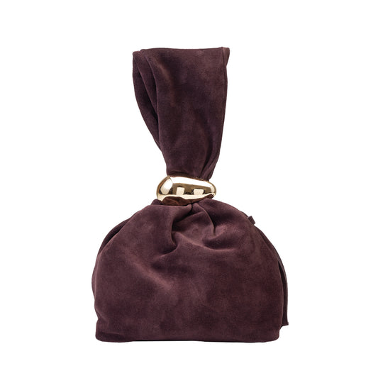 Borsa da donna in pelle scamosciata naturale, bordeaux Eliza