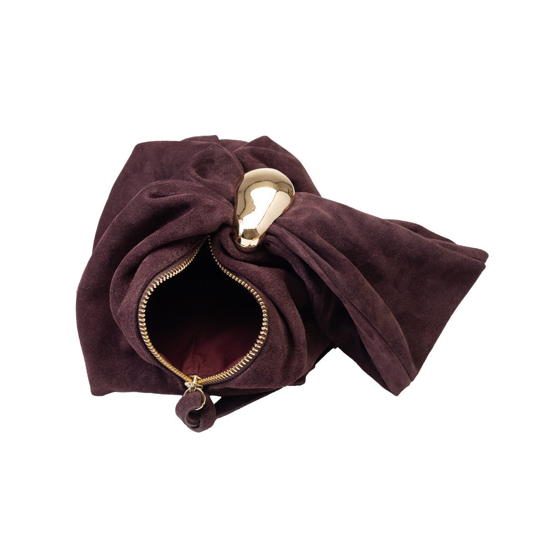 Damenhandtasche aus echtem Wildleder, Bordeaux Eliza