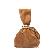 Borsa da donna in pelle scamosciata naturale, marrone Eliza
