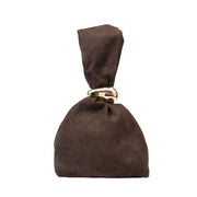 Borsa da donna in pelle scamosciata naturale, marrone scuro Eliza