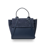 Borsa da donna in pelle scamosciata naturale blu scuro Erika