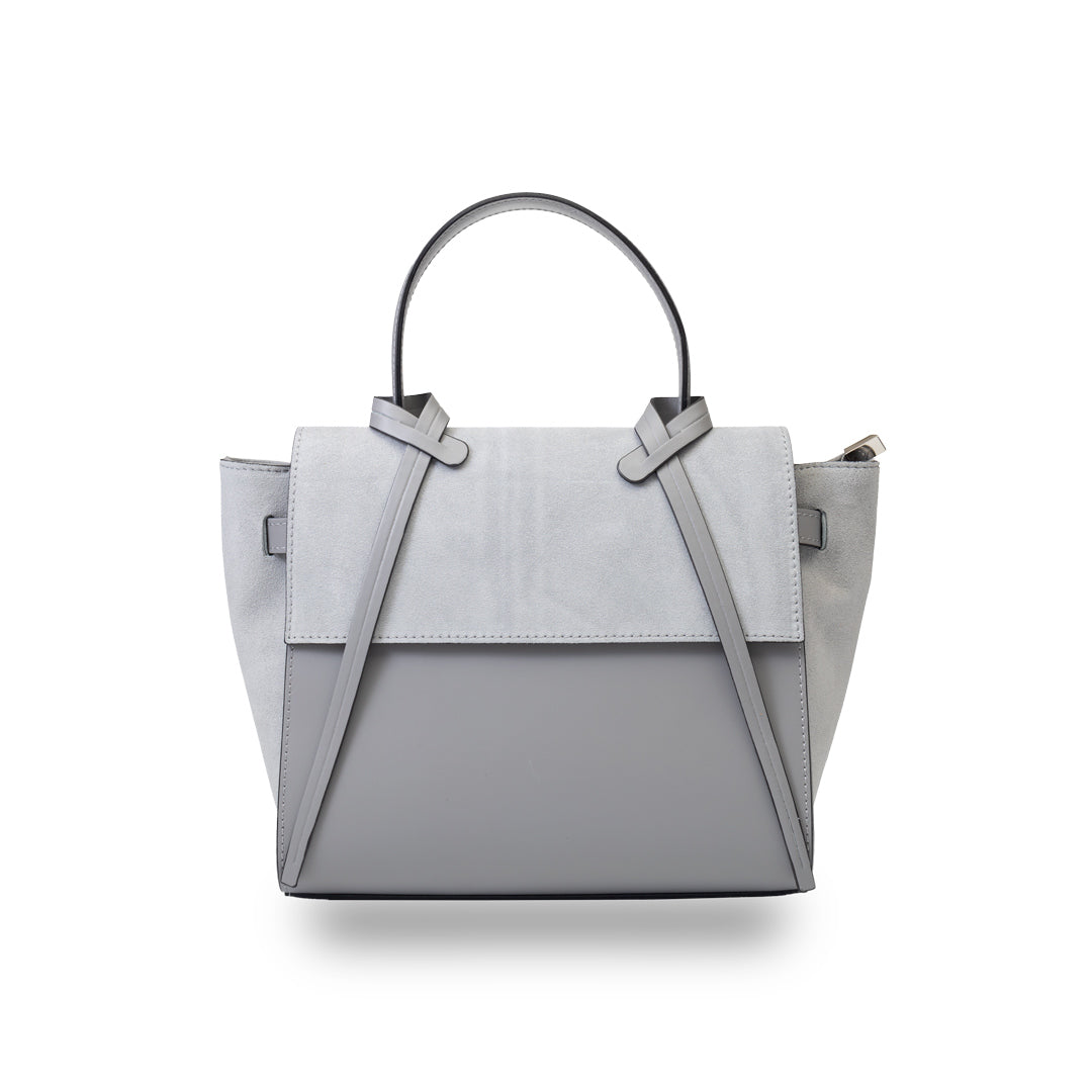 Borsa da donna in camoscio naturale grigio Erika