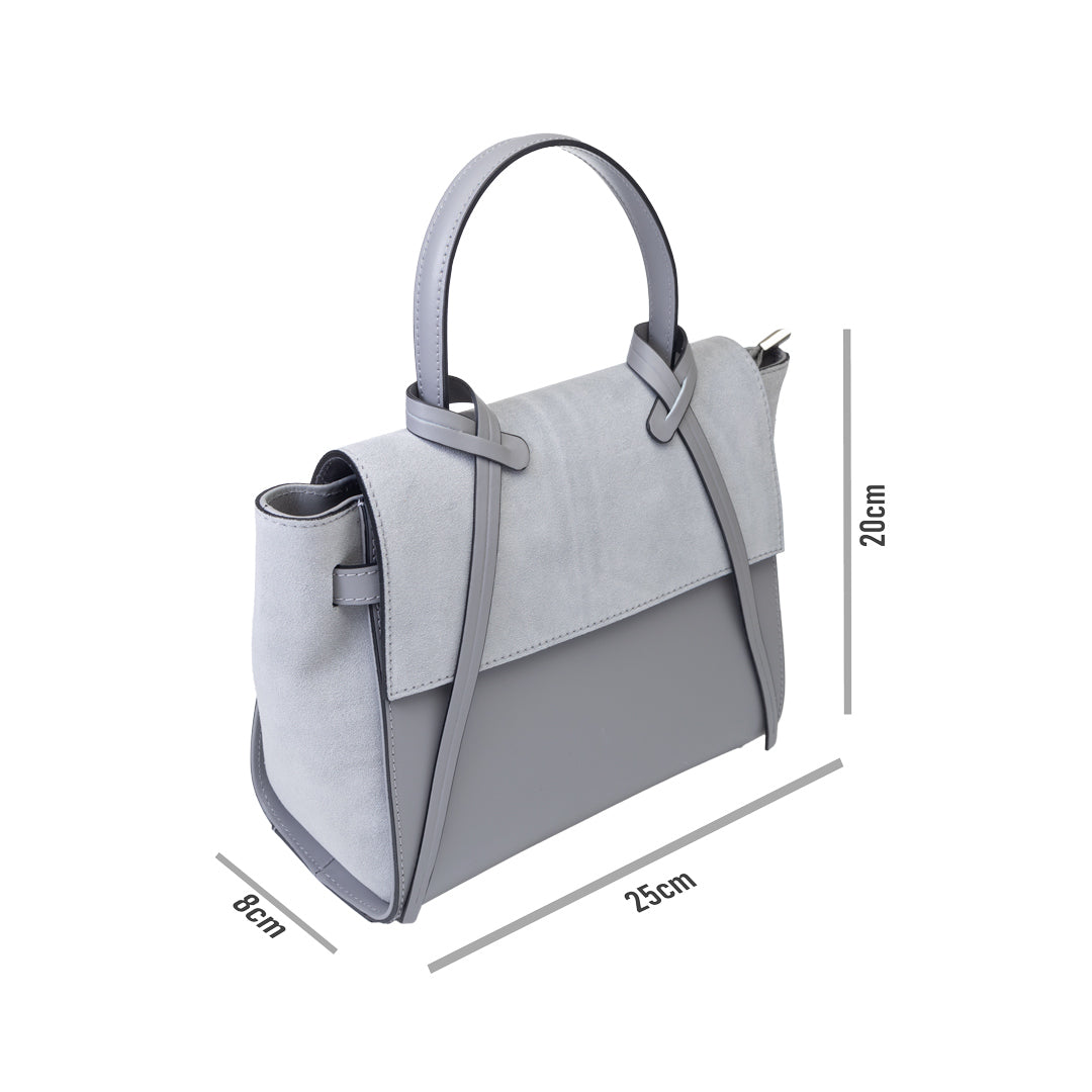 Borsa da donna in camoscio naturale grigio Erika