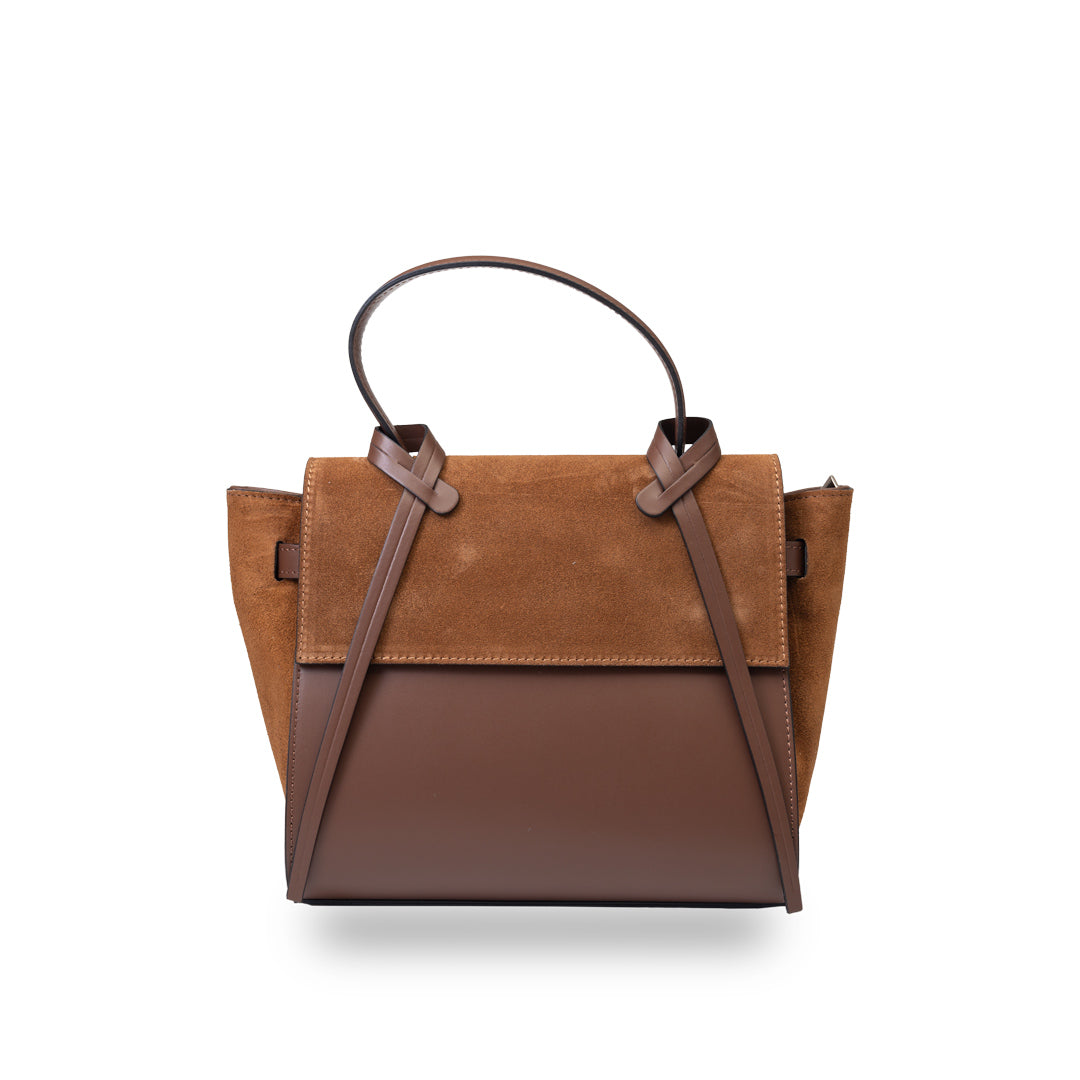 Borsa da donna in vera pelle marrone-marrone Erika