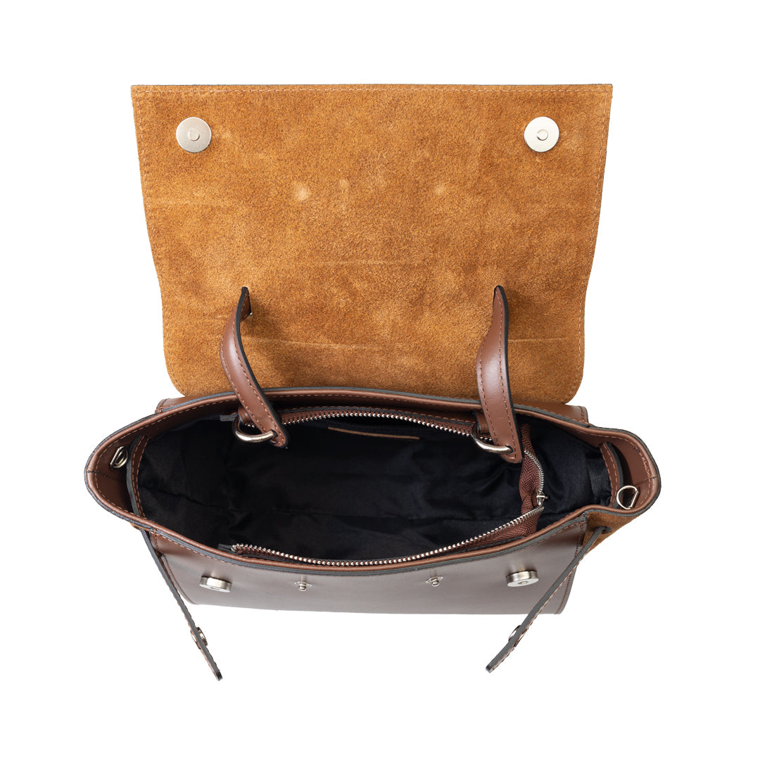 Borsa da donna in vera pelle marrone-marrone Erika