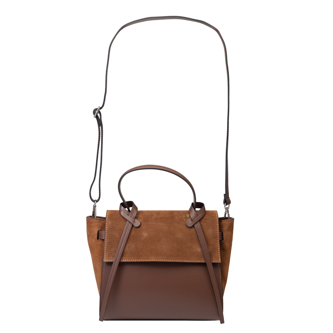 Borsa da donna in vera pelle marrone-marrone Erika