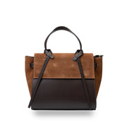 Borsa da donna in vera pelle marrone-marrone scuro Erika