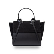 Borsa da donna in pelle scamosciata naturale nera Erika