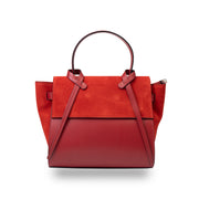 Borsa da donna in pelle scamosciata naturale rossa Erika