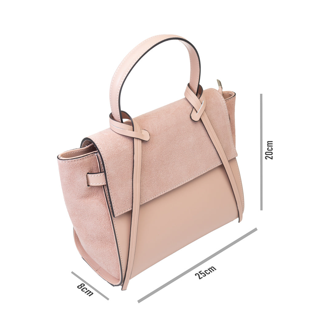 Borsa da donna in pelle scamosciata naturale rosa Erika