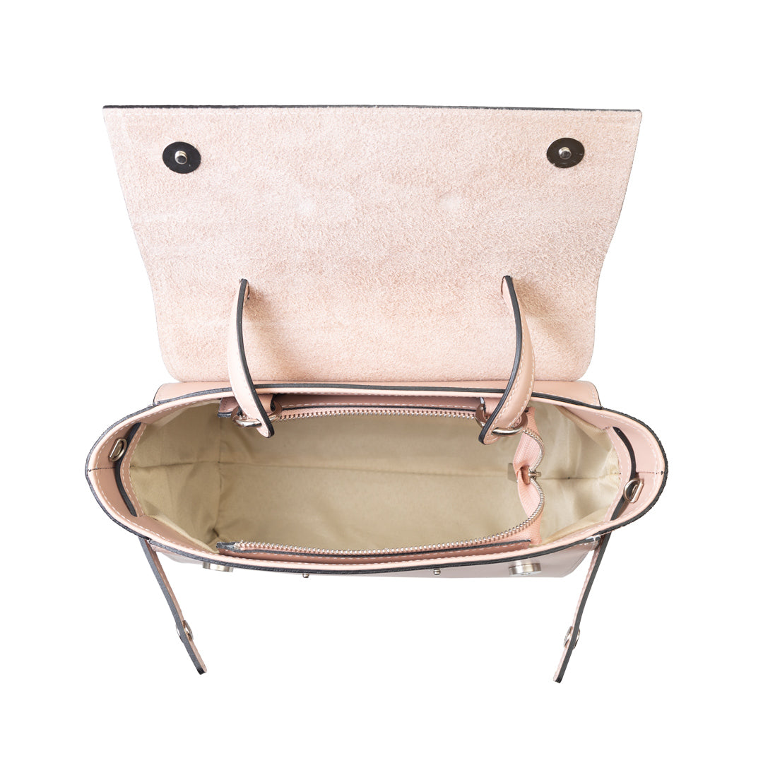 Women's bag made of natural pink suede leather Erika