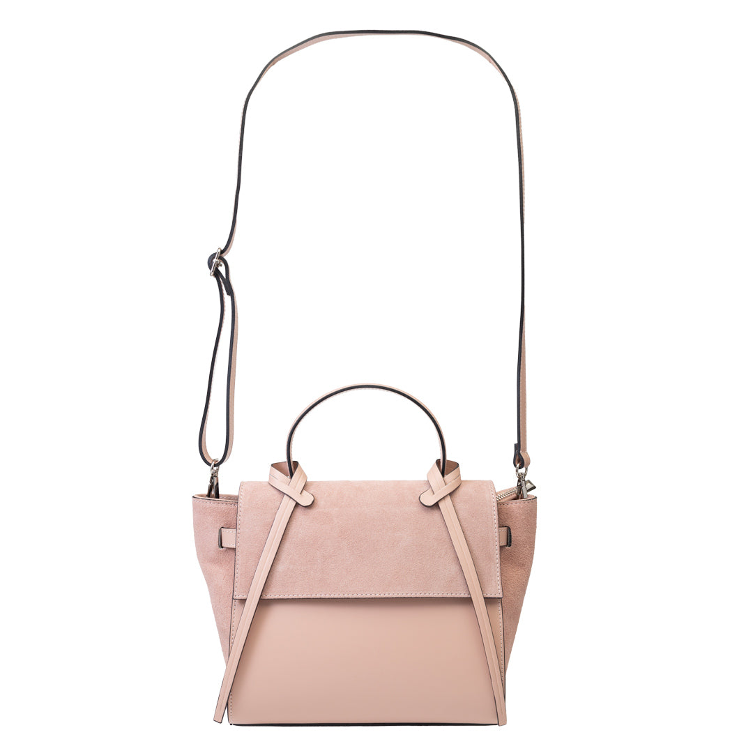 Women's bag made of natural pink suede leather Erika