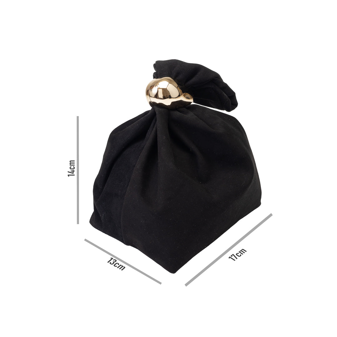 Borsa da donna in pelle scamosciata naturale, nera Eliza
