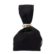 Borsa da donna in pelle scamosciata naturale, nera Eliza