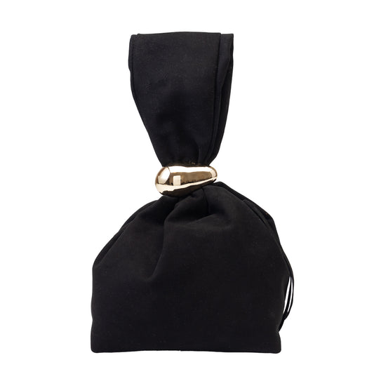 Borsa da donna in pelle scamosciata naturale, nera Eliza