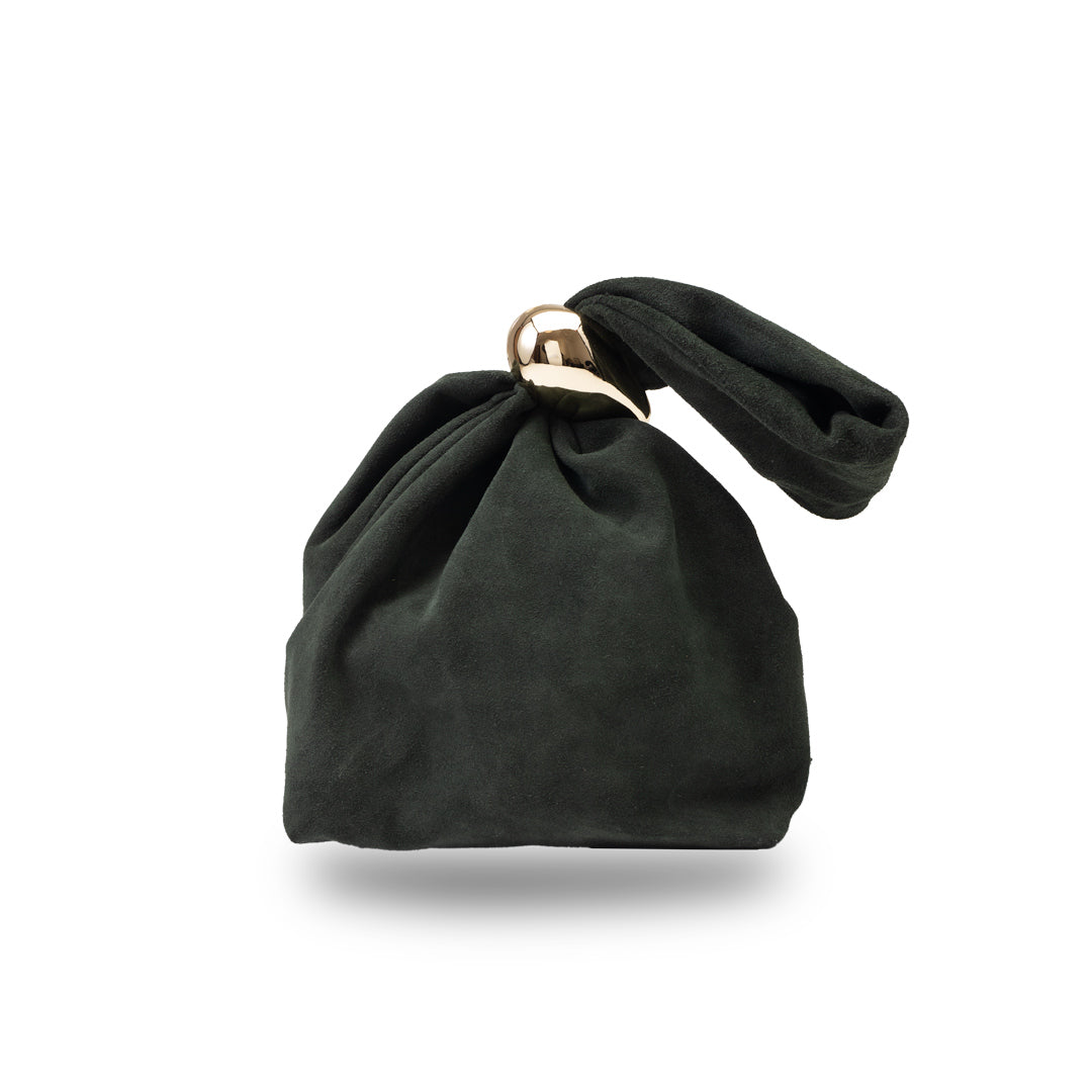 Borsa da donna in pelle scamosciata naturale, verde militare Eliza