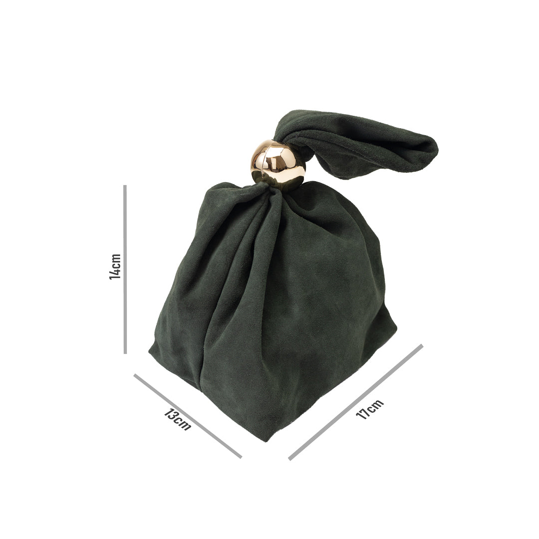 Borsa da donna in pelle scamosciata naturale, verde militare Eliza
