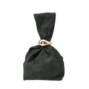 Borsa da donna in pelle scamosciata naturale, verde militare Eliza