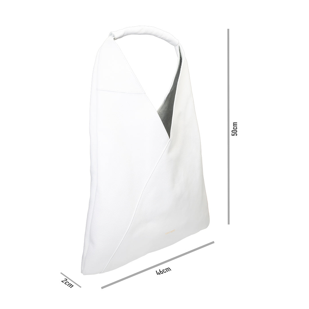 Borsa da donna in pelle naturale bianca Camelia