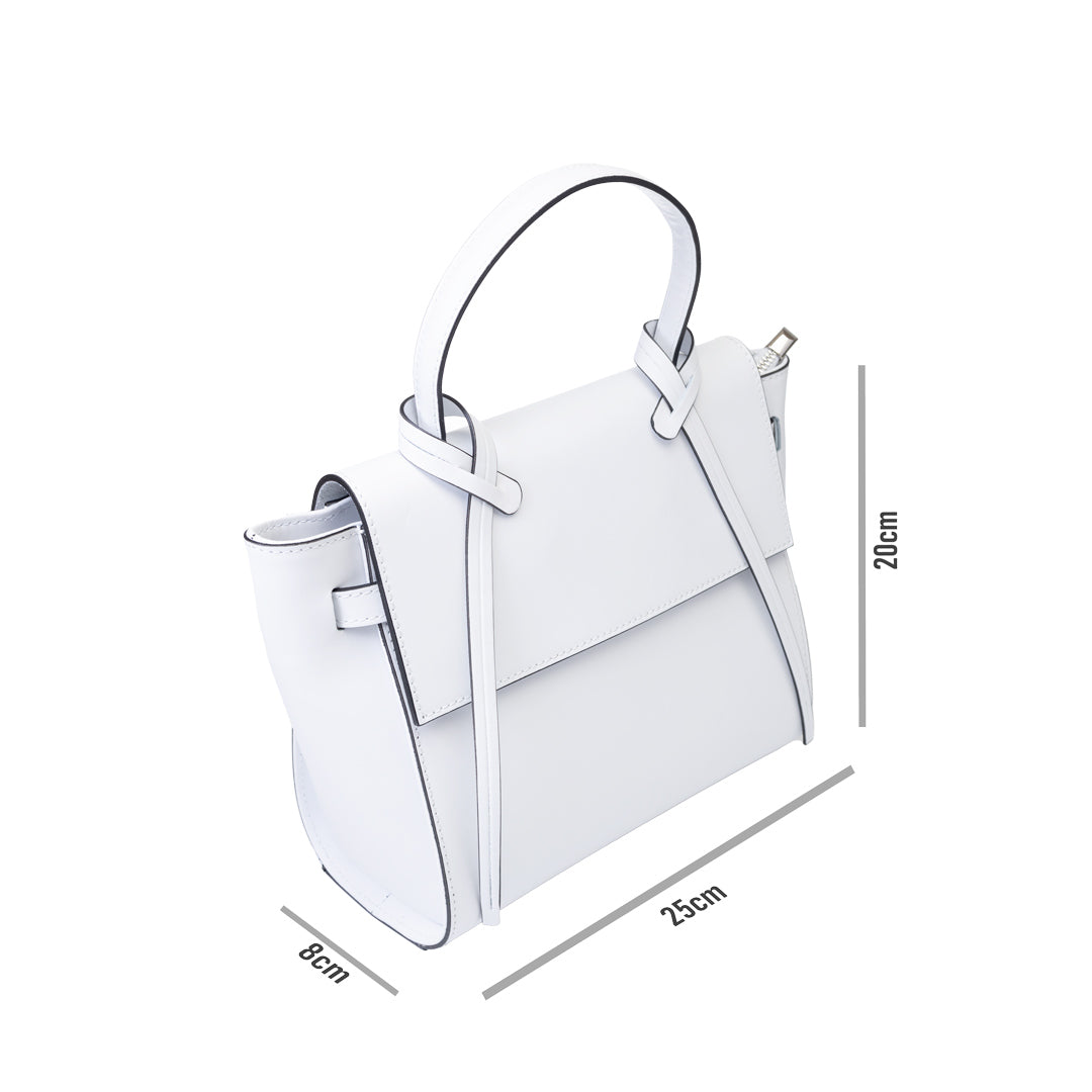 Borsa da donna in pelle naturale bianca Erika