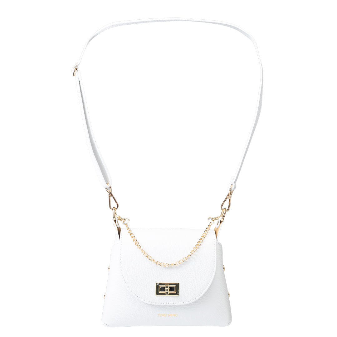 Borsa da donna in vera pelle bianca Raisa