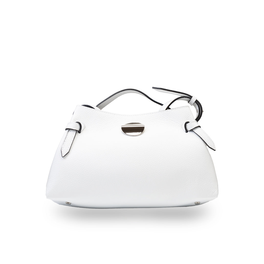 Borsa da donna in vera pelle bianca Tania