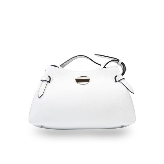 Borsa da donna in vera pelle bianca Tania