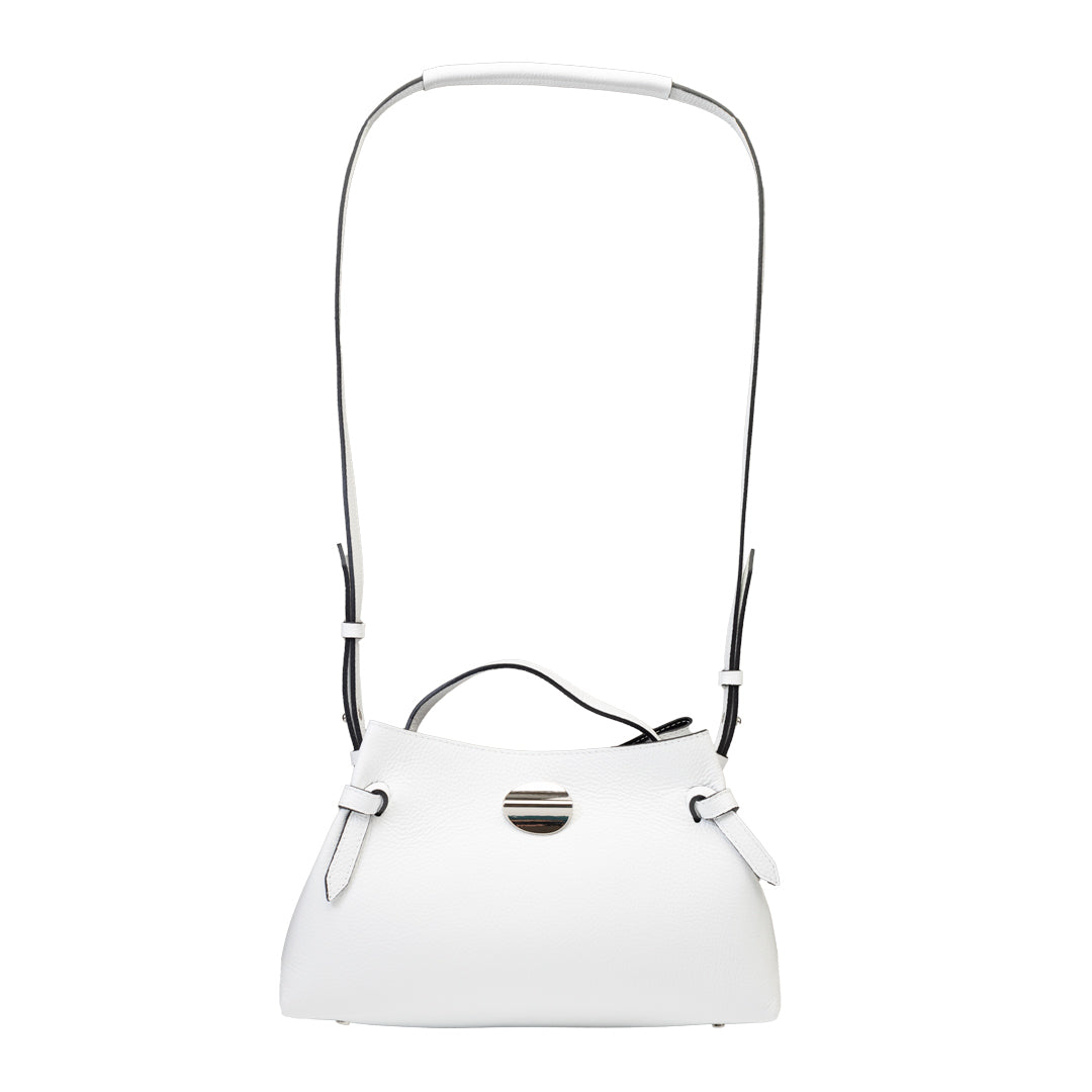 Borsa da donna in vera pelle bianca Tania