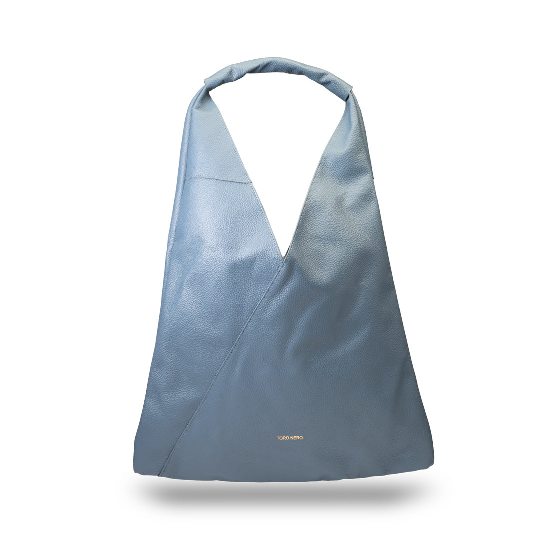 Borsa da donna in vera pelle blu Camelia