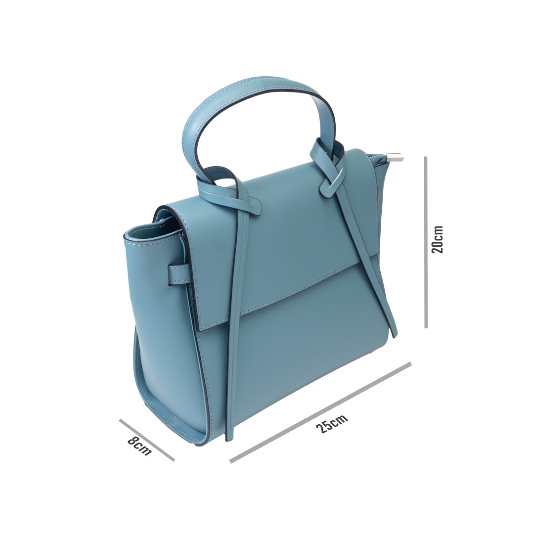 Borsa da donna in vera pelle blu Erika