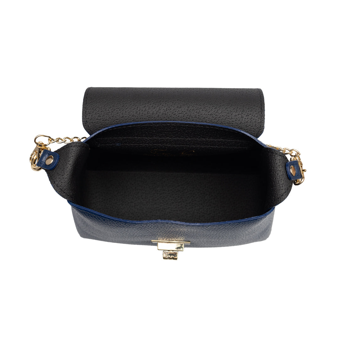 Borsa da donna in pelle scamosciata naturale, blu Raisa