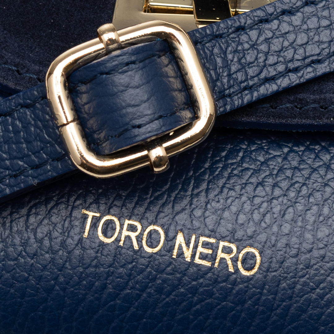 Borsa da donna in pelle scamosciata naturale, blu Raisa