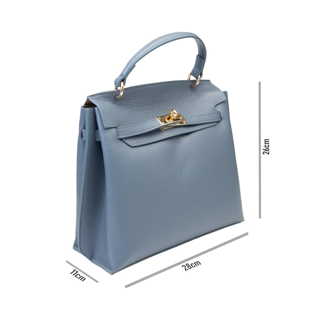 Borsa da donna in vera pelle blu Raluca