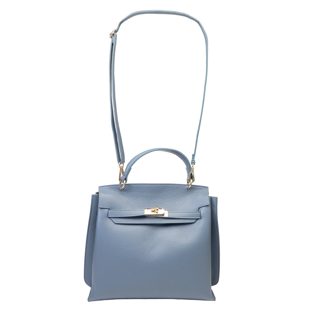Borsa da donna in vera pelle blu Raluca