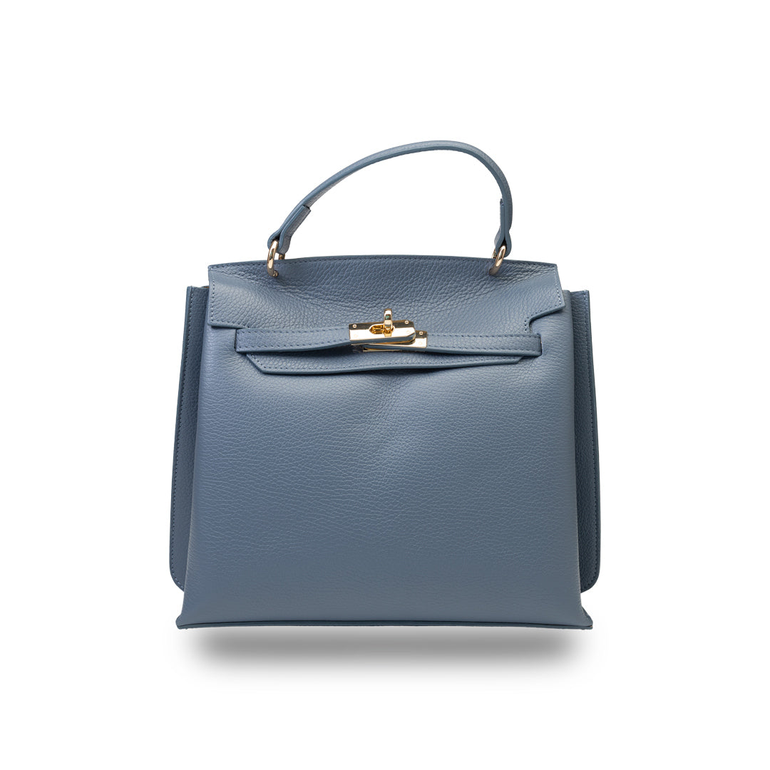 Borsa da donna in vera pelle blu Raluca