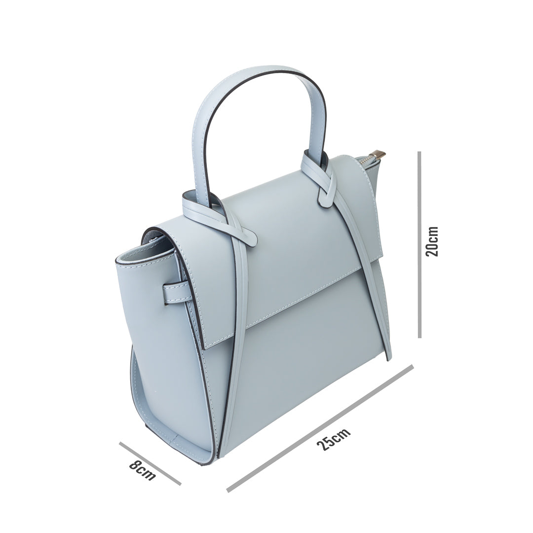 Borsa da donna in vera pelle azzurra Erika