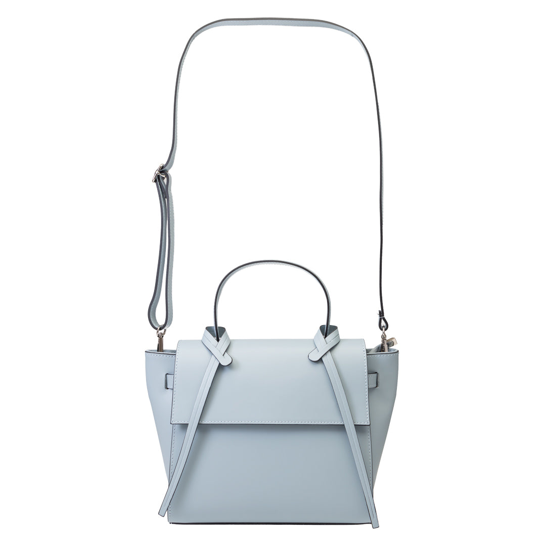 Borsa da donna in vera pelle azzurra Erika