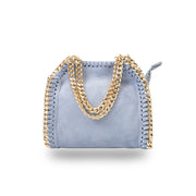 Borsa da donna in vera pelle azzurra Ilona